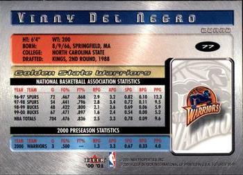 2000-01 Fleer Futures #77 Vinny Del Negro Back
