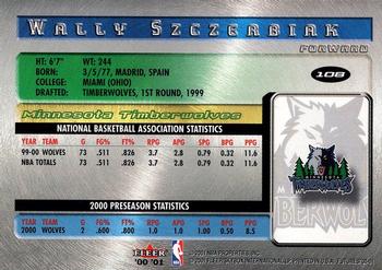 2000-01 Fleer Futures #108 Wally Szczerbiak Back