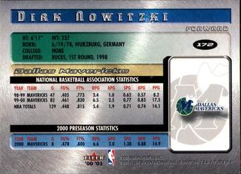 2000-01 Fleer Futures #172 Dirk Nowitzki Back