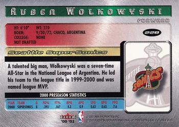2000-01 Fleer Futures #228 Ruben Wolkowyski Back