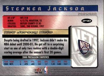2000-01 Fleer Futures #240 Stephen Jackson Back