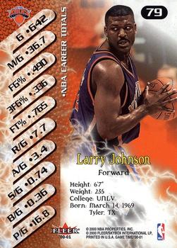 2000-01 Fleer Game Time #79 Larry Johnson Back