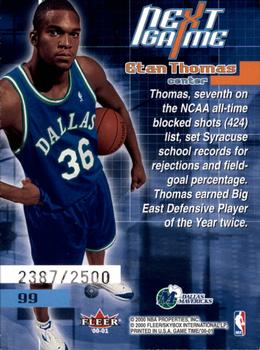 2000-01 Fleer Game Time #99 Etan Thomas Back