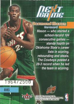 2000-01 Fleer Game Time #116 Desmond Mason Back