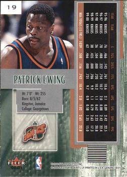 2000-01 Fleer Genuine #19 Patrick Ewing Back