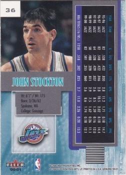 2000-01 Fleer Genuine #36 John Stockton Back