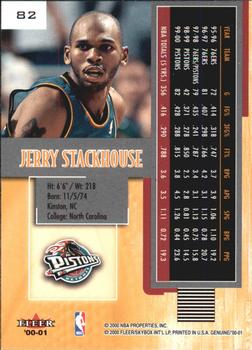 2000-01 Fleer Genuine #82 Jerry Stackhouse Back