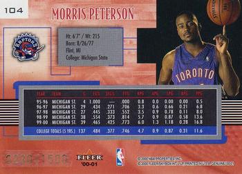 2000-01 Fleer Genuine #104 Morris Peterson Back