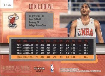 2000-01 Fleer Genuine #114 Eddie House Back