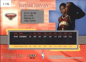 2000-01 Fleer Genuine #115 DerMarr Johnson Back