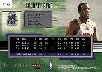 2000-01 Fleer Genuine #116 Michael Redd Back