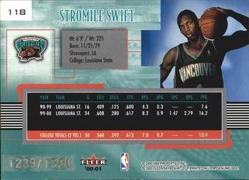2000-01 Fleer Genuine #118 Stromile Swift Back