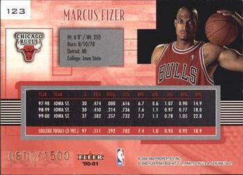 2000-01 Fleer Genuine #123 Marcus Fizer Back