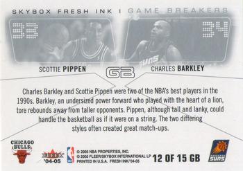 2004-05 SkyBox Fresh Ink - Game Breakers #12 GB Scottie Pippen / Charles Barkley Back