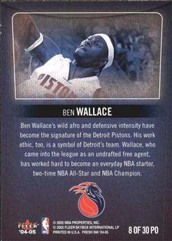 2004-05 SkyBox Fresh Ink - Property of #8 PO Ben Wallace Back