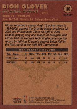 2000-01 Fleer Tradition Glossy #101 Dion Glover Back