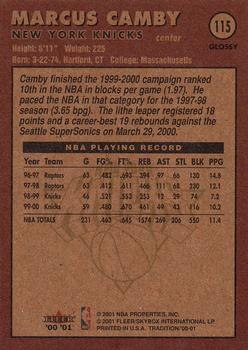 2000-01 Fleer Tradition Glossy #115 Marcus Camby Back