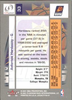 2000-01 Fleer Legacy #33 Anfernee Hardaway Back