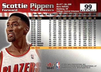 2000-01 Fleer Mystique #99 Scottie Pippen Back