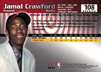2000-01 Fleer Mystique #108 Jamal Crawford Back