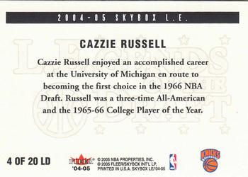 2004-05 SkyBox LE - L.E.gends of the Draft #4 LD Cazzie Russell Back