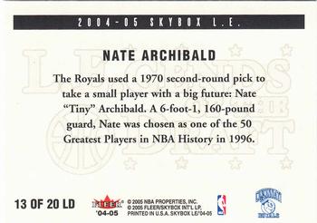 2004-05 SkyBox LE - L.E.gends of the Draft #13 LD Nate Archibald Back