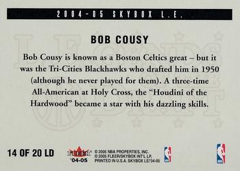 2004-05 SkyBox LE - L.E.gends of the Draft #14 LD Bob Cousy Back