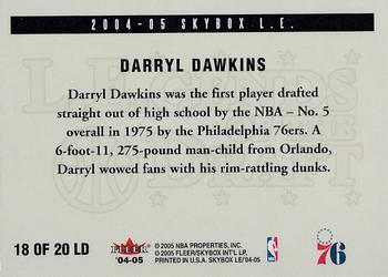 2004-05 SkyBox LE - L.E.gends of the Draft #18 LD Darryl Dawkins Back