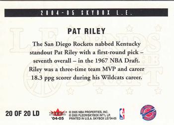 2004-05 SkyBox LE - L.E.gends of the Draft #20 LD Pat Riley Back
