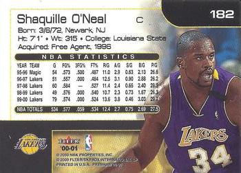 2000-01 Fleer Premium #182 Shaquille O'Neal Back