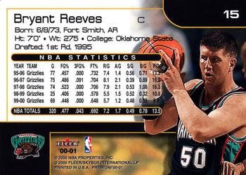2000-01 Fleer Premium #15 Bryant Reeves Back