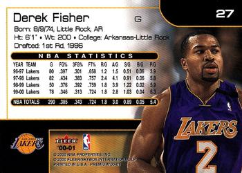 2000-01 Fleer Premium #27 Derek Fisher Back
