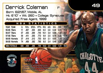 2000-01 Fleer Premium #49 Derrick Coleman Back