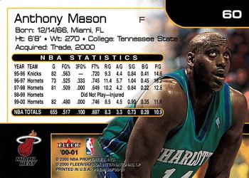 2000-01 Fleer Premium #60 Anthony Mason Back