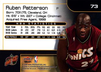 2000-01 Fleer Premium #73 Ruben Patterson Back