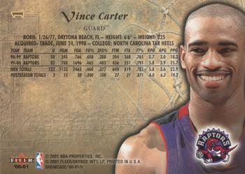 2000-01 Fleer Showcase #1 Vince Carter Back
