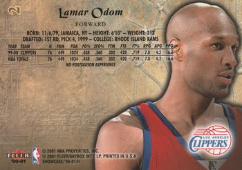 2000-01 Fleer Showcase #2 Lamar Odom Back