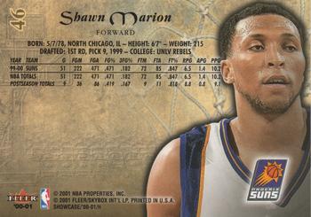 2000-01 Fleer Showcase #46 Shawn Marion Back