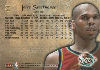 2000-01 Fleer Showcase #61 Jerry Stackhouse Back