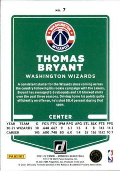 2021-22 Donruss #7 Thomas Bryant Back