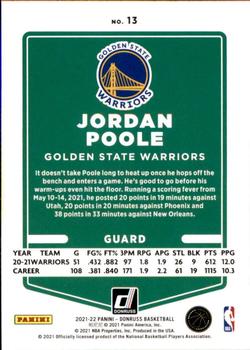 2021-22 Donruss #13 Jordan Poole Back