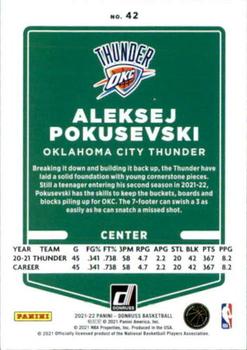 2021-22 Donruss #42 Aleksej Pokusevski Back