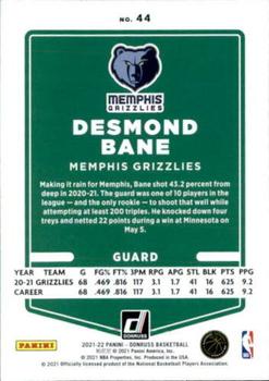 2021-22 Donruss #44 Desmond Bane Back