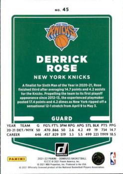 2021-22 Donruss #45 Derrick Rose Back