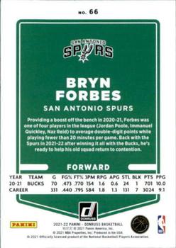 2021-22 Donruss #66 Bryn Forbes Back