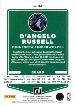 2021-22 Donruss #82 D'Angelo Russell Back