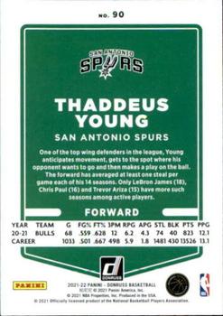 2021-22 Donruss #90 Thaddeus Young Back