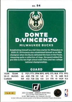 2021-22 Donruss #94 Donte DiVincenzo Back