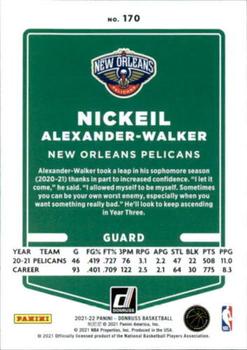 2021-22 Donruss #170 Nickeil Alexander-Walker Back