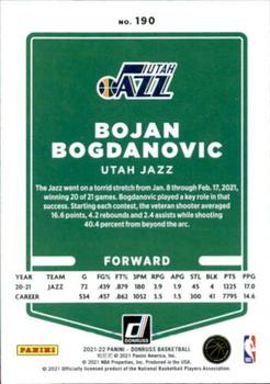 2021-22 Donruss #190 Bojan Bogdanovic Back